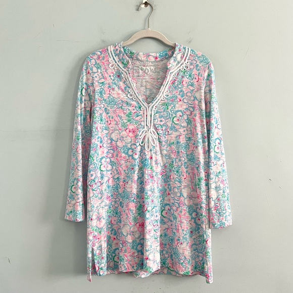 Lilly Pulitzer Kaia Resort White Love Bug Knit Tunic‎ Top - Picture 2 of 5